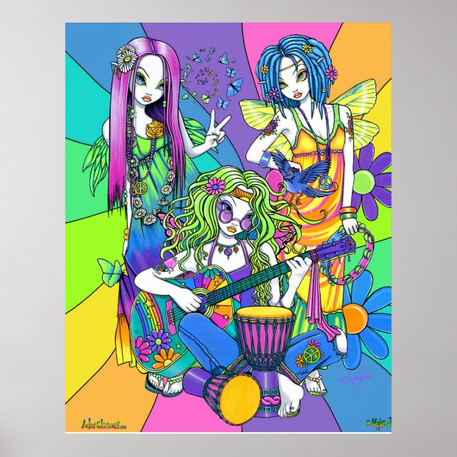 "Chloe, Melody, Harmony" Blume Fee Band Poster (Vorne)