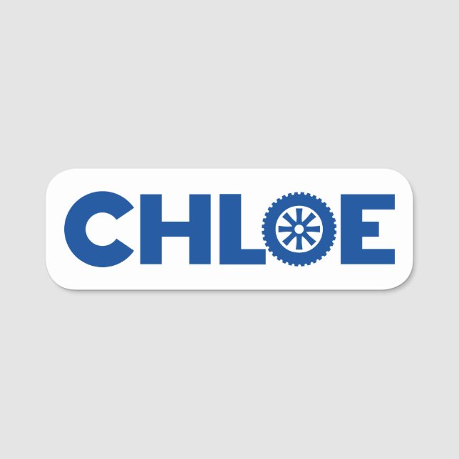 Chloe Petrol Head Namensschild (Vorderseite)
