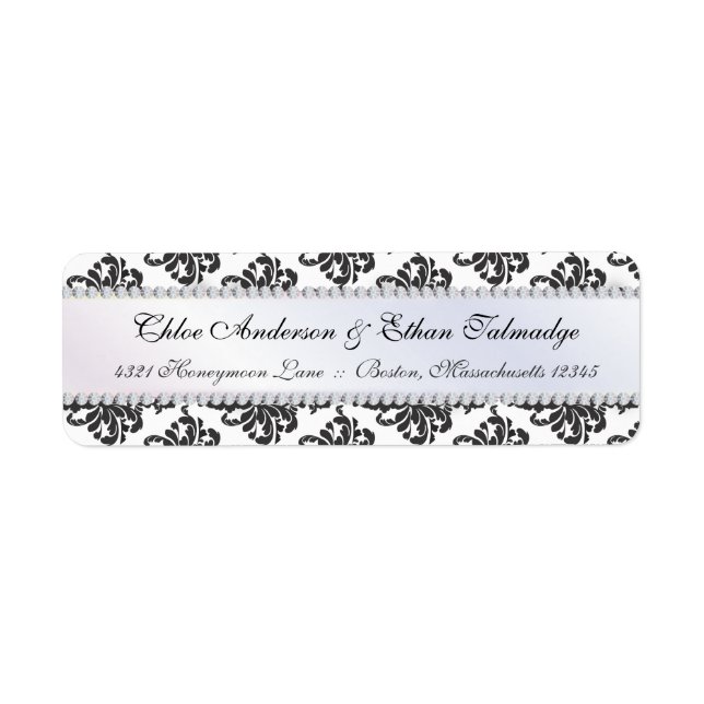 Chloe Silk Damask Paare Adressetikett (Vorne)