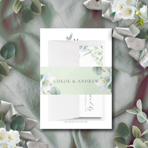 Chloe Simple Elegant Grüne Hochzeit Einladungsbanderole