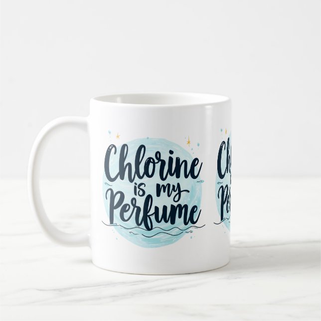 Chlor ist mein Parfüm-Funny-Badziffer Kaffeetasse (Links)