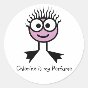 Chlor ist mein Parfüm-Sticker - Rosa Runder Aufkleber