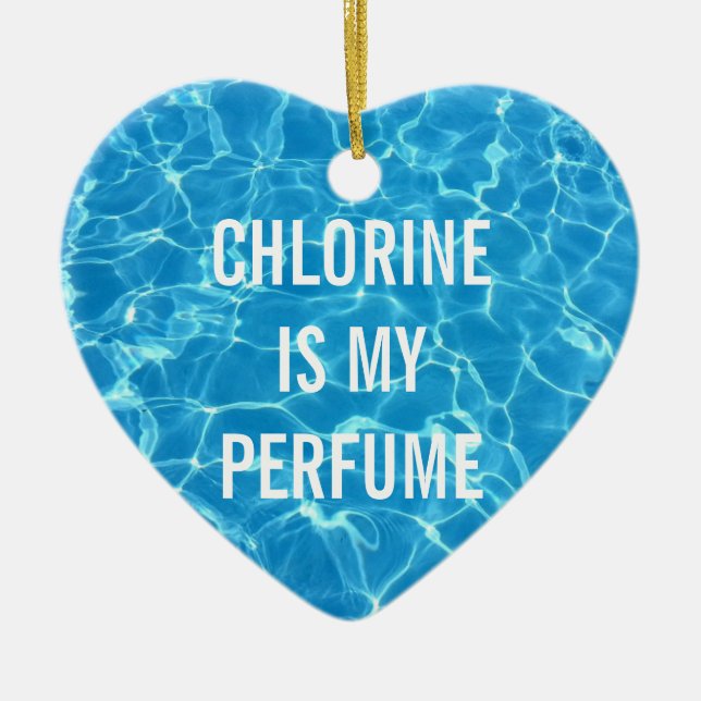 Chlor ist meine Parfüm-Schwimmbadtypografie Keramik Ornament (Vorne)