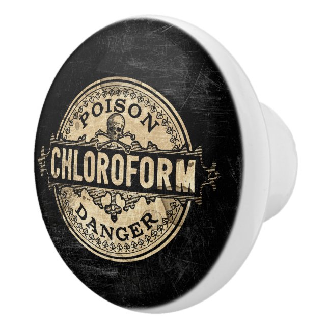 Chlorform-Vintage Giftmarke Keramikknauf (Rechts)