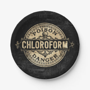 Chlorform-Vintage Giftmarke Pappteller