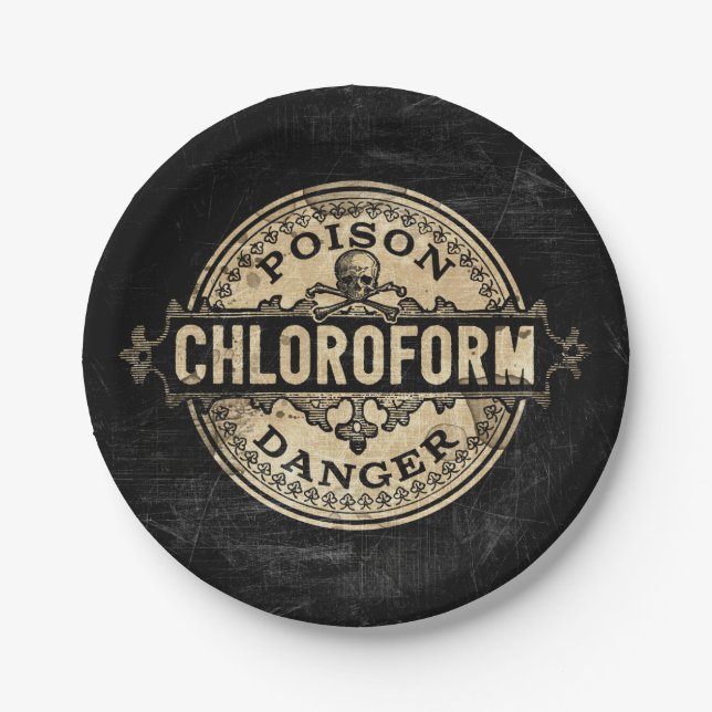 Chlorform-Vintage Giftmarke Pappteller (Vorderseite)