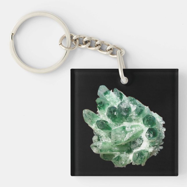 Chlorit Quarz Rock Crystal Schlüsselanhänger (Vorderseite)