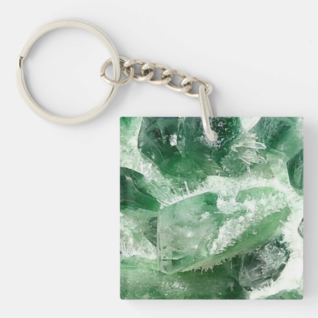 Chlorit Quarz Rock Crystal Schlüsselanhänger (Vorderseite)