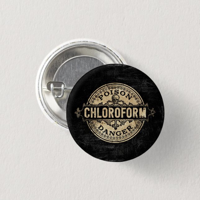 Chloroform Vintage Style Gift Label Button (Vorne & Hinten)