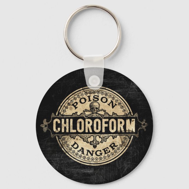 Chloroform Vintage Style Gift Label Schlüsselanhänger (Vorderseite)