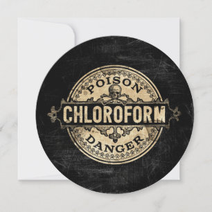 Chloroform Vintage Style Giftetikett Einladung