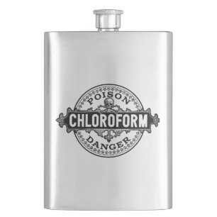 Chloroform Vintage Style Giftetikett Flachmann