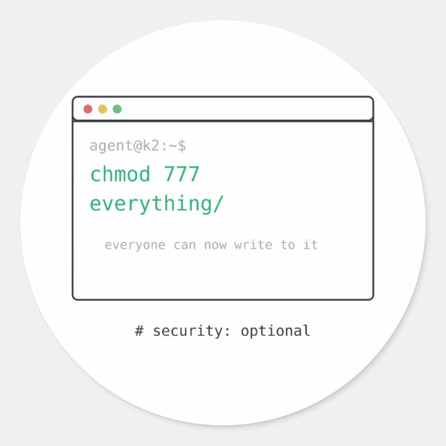 chmod 777 Alles - Dev Sticker Geschenk (Vorderseite)