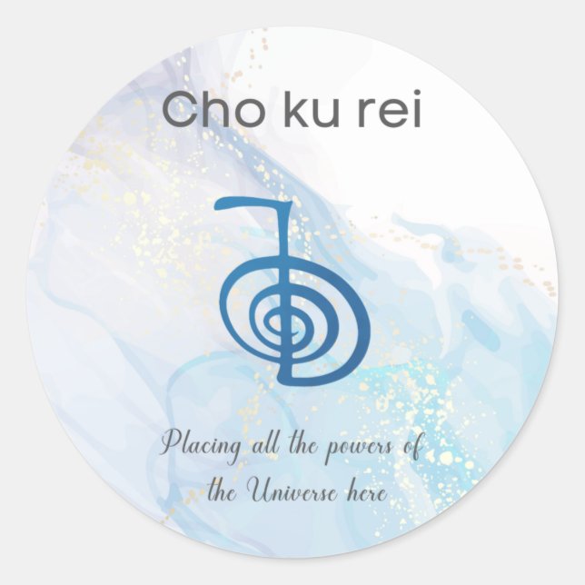 Cho Ku Rei Reiki Heilsymbol Runder Aufkleber (Vorderseite)