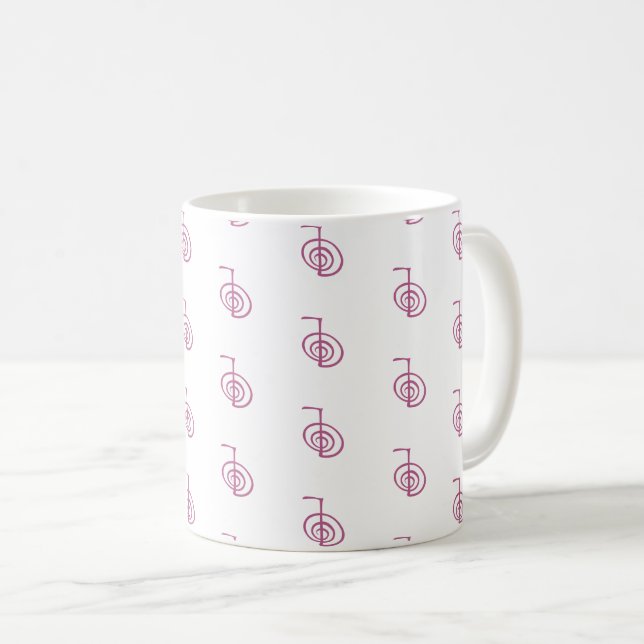 Cho Ku Rei Reiki Symbol Klassik Weiße Reiki Tasse (VorderseiteRechts)