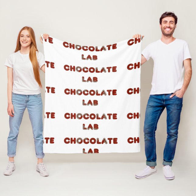 Choc Labrador Kanadische Flagge Fleecedecke (Beispiel)