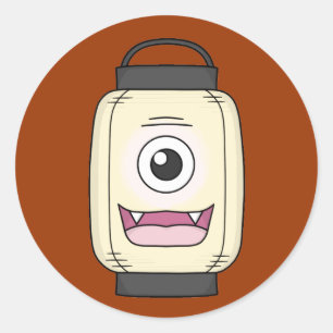 Chochin-obake (Paper Lantern Ghost) Runder Aufkleber