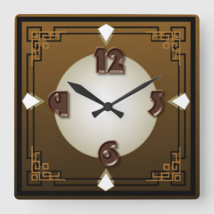 Choco Art Deko Quadratische Wanduhr