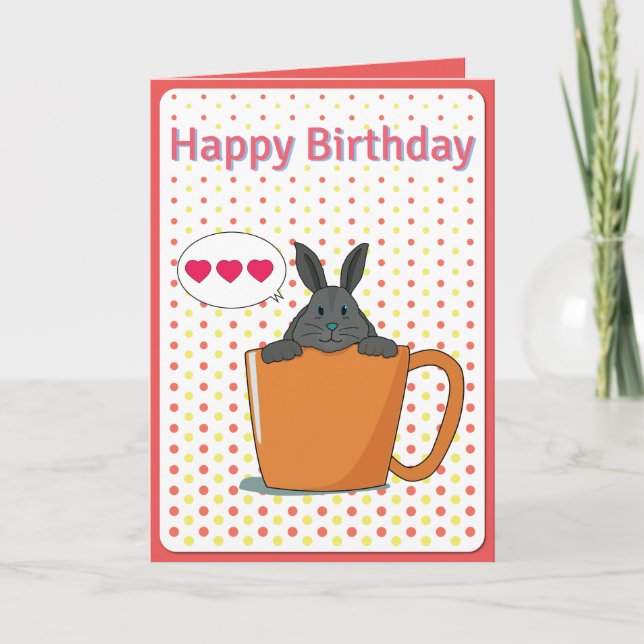 Choco bunny Happy Birthday Card Karte (Vorderseite)