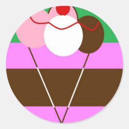 Choco-Creme-Erdbeere-Eiscreme Runder Aufkleber