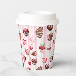 Choco Heart Large Patternpapier Cups Pappbecher