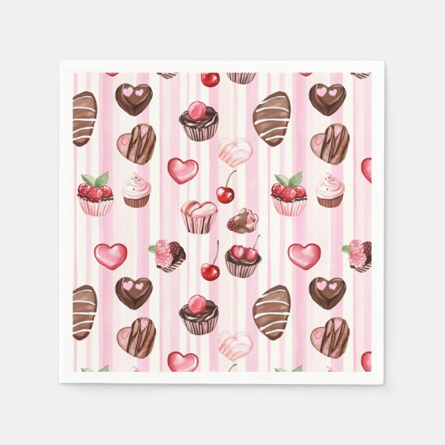 Choco Heart Paper Napkins Serviette (Vorderseite)