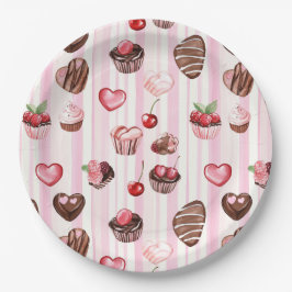 Choco Heart Paper Plate Pappteller