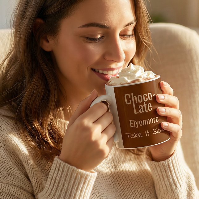 Choco-Late Take It Slow Personalisierter Becher Kaffeetasse (Von Creator hochgeladen)
