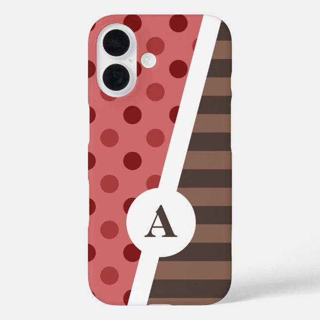 Choco Strawberry Polka Dot and Stripmuster Case-Mate iPhone Hülle (Rückseite)