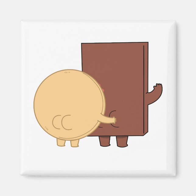 Choco und Pancake spielen Magnet (Vorne)