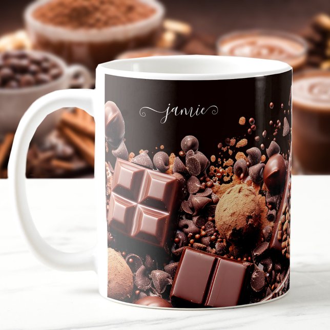 Chocoating Hot Chocolate Kakao Individuelle Name T Kaffeetasse (Chocoholic Hot Chocolate Cocoa Custom Name Text Coffee Mug)