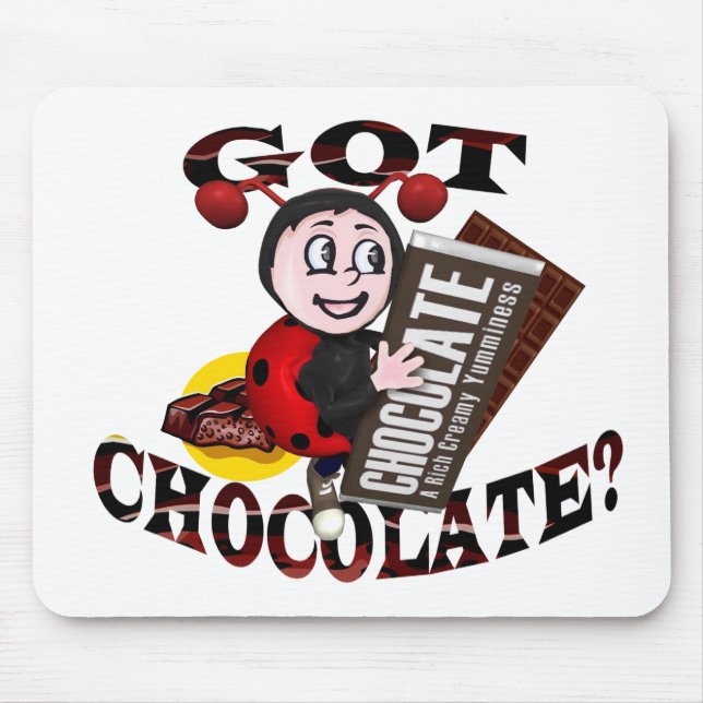 Chocoholic Marienkäfer - "got Schokolade?" Entwurf Mousepad (Vorne)