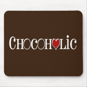 Chocoholic, Schokoladen-Liebhaber mit rotem Herzen Mousepad