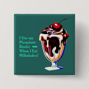 Chocoladen- und Vanille-Milchshake-Phosphatbinder Button