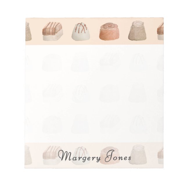 Chocoladen Wasserfarbe Individuell Notizblock (Vorderseite)