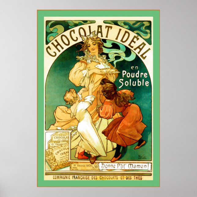 Chocolat ~ Alphonse Mucha ~ Vintage Ad Poster (Vorne)