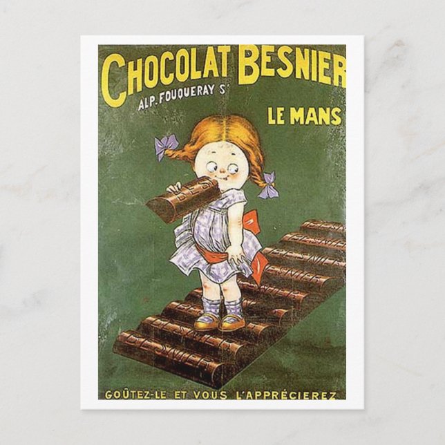 Chocolat Besnier Vintage Ad Postkarte (Vorderseite)