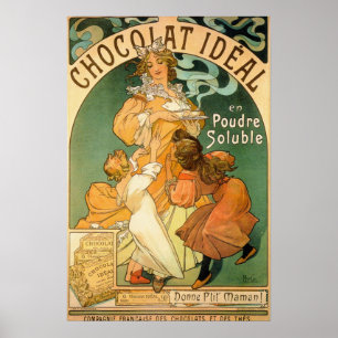 Chocolat Idéal Advertising von Alfons Mucha Poster
