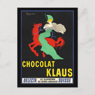Chocolat Klaus, Vintage-Werbeplakat, Postkarte