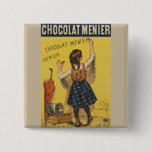 Chocolat Menier Little Girl Wall Button