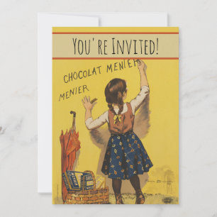 Chocolat Menier Little Girl Wall Einladung