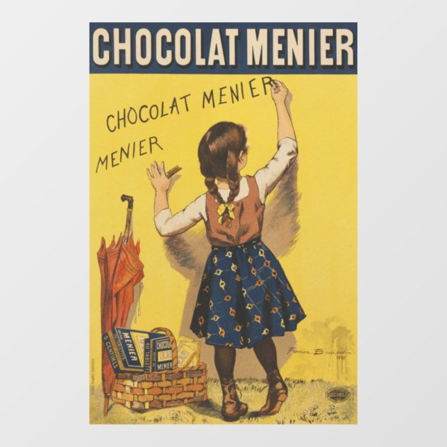 Chocolat Menier Little Girl Wall Fensteraufkleber (Blatt)