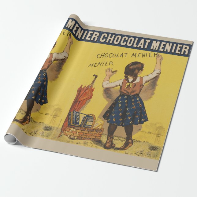 Chocolat Menier Little Girl Wall Geschenkpapier (Ungerollt)
