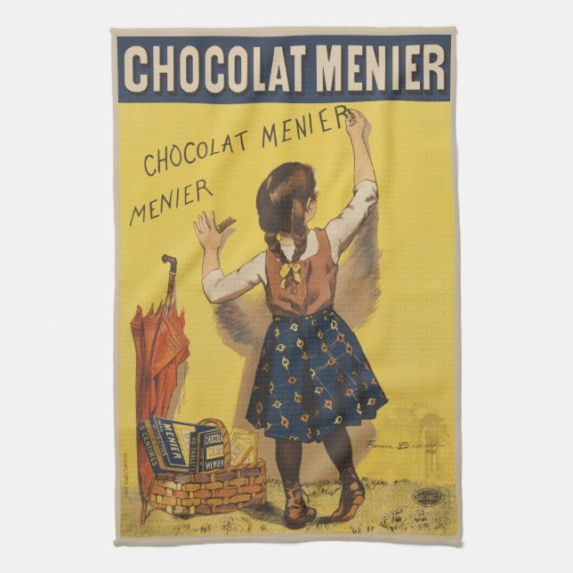 Chocolat Menier Little Girl Wall Geschirrtuch (Vertikal)
