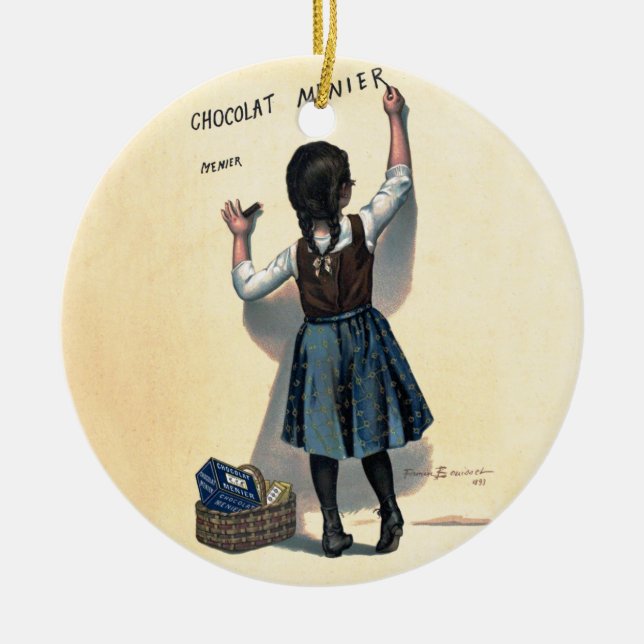 Chocolat Menier Little Girl Wall Keramikornament (Vorne)