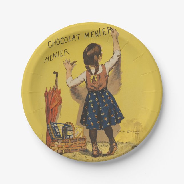 Chocolat Menier Little Girl Wall Pappteller (Vorderseite)