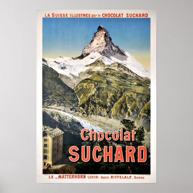 Chocolat Suchard, le Matterhorn (Cervin) Vintag Poster (Vorne)