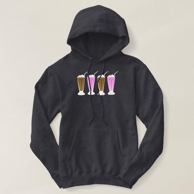 Chocolate and Strawberry Milkshakes  Hoodie (Design vorne)