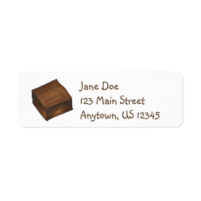 Chocolate Bake Sale Brownie Square Address Labels (Vorne)