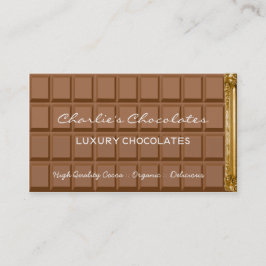 Chocolate bar luxury chocolates shop business card visitenkarte
